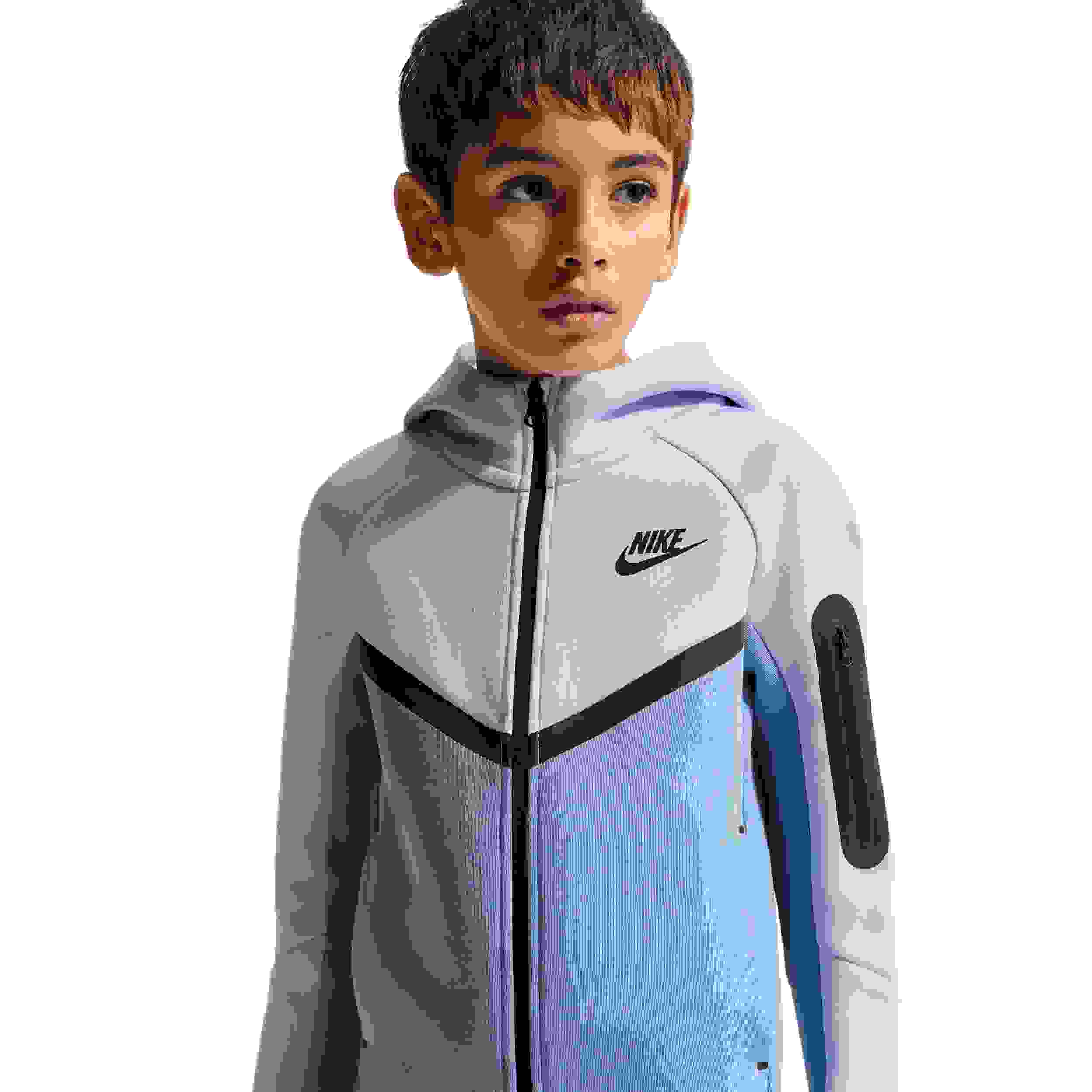 Nike Sportswear Tech Fleece Full-Zip Big Boys' Blue Hooded Jacket